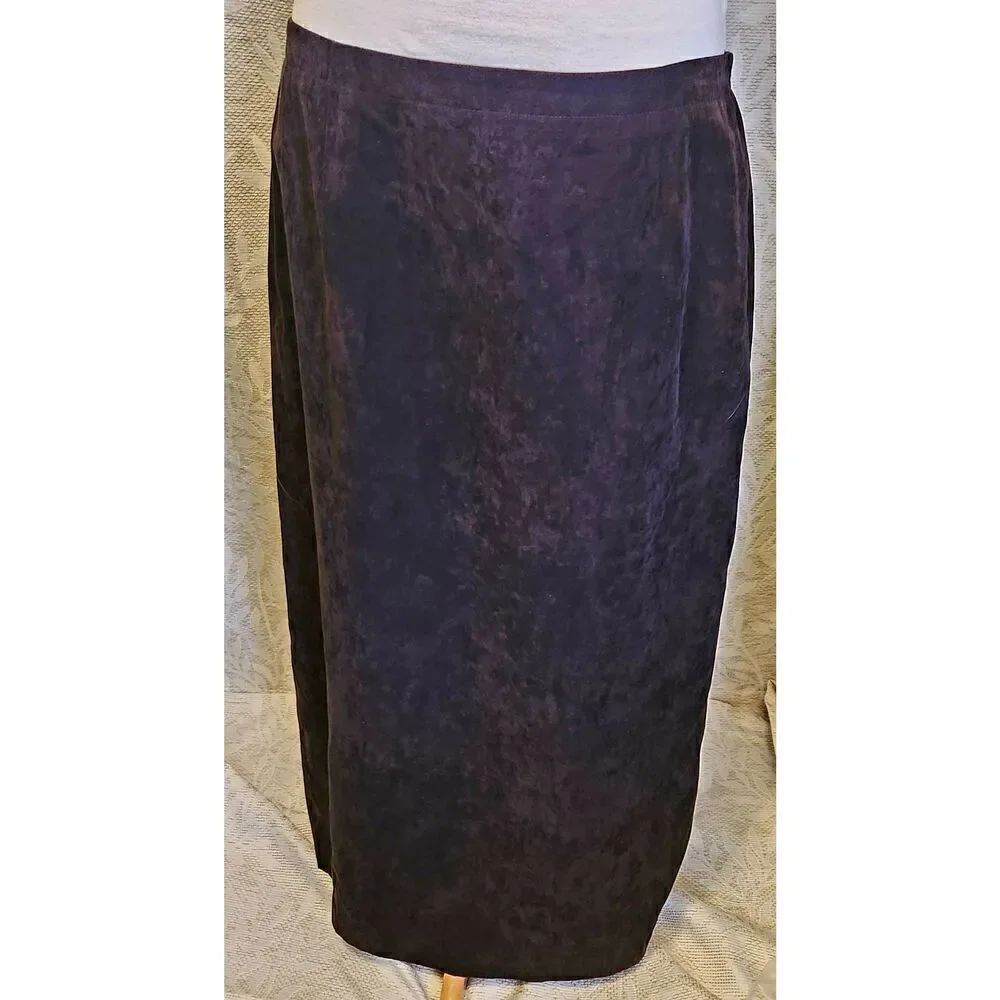 K2 Judith Heart petites faux suade lined midi skirt